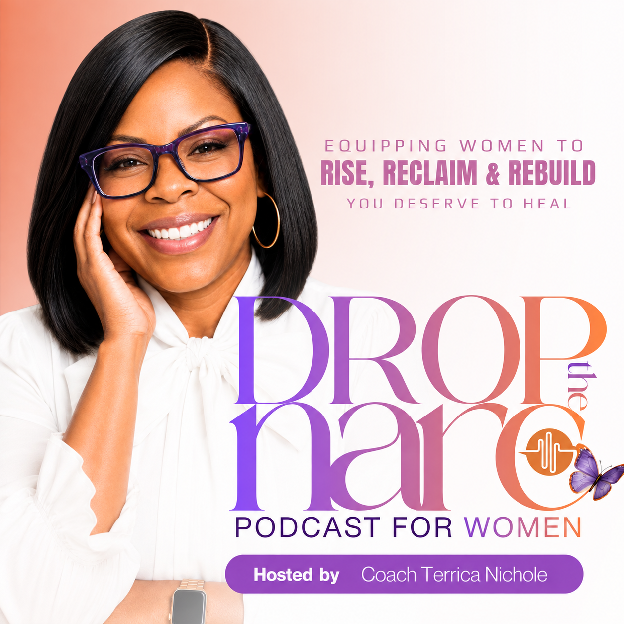 Terrica Nichole recording Drop the Narc podcast in studio
